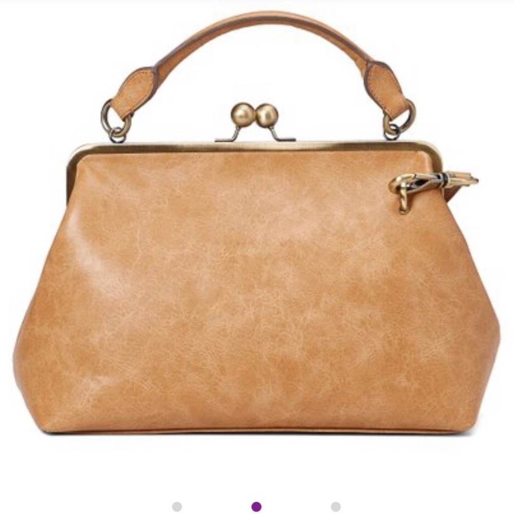 Elle Jae Gypset Tan vegan leather Satchel Nwt fall casual career - Picture 3 of 6